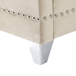 Beliani Bed Velvet Ayette 160 X 200 Cm (Eu King Size) Beige - thumbnail 9