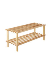 Orsina 2 Tier Cedar Wood Shoe Rack, Under Stairs Shoe Storage Solution, Wooden Shoe Stand For Home, Office - thumbnail 6