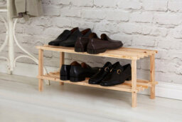 Orsina 2 Tier Cedar Wood Shoe Rack, Under Stairs Shoe Storage Solution, Wooden Shoe Stand For Home, Office - thumbnail 4
