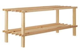 Orsina 2 Tier Cedar Wood Shoe Rack, Under Stairs Shoe Storage Solution, Wooden Shoe Stand For Home, Office - thumbnail 2