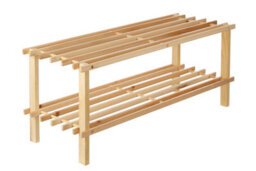 Orsina 2 Tier Cedar Wood Shoe Rack, Under Stairs Shoe Storage Solution, Wooden Shoe Stand For Home, Office - thumbnail 3