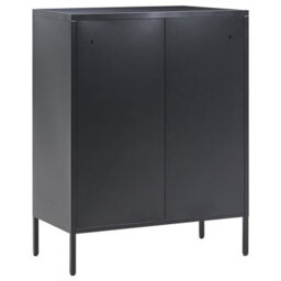 Beliani Acme Black Industrial Metal Sideboard 2-Door Locking Cabinet With Keys, W80 X D40 X H102Cm - thumbnail 7