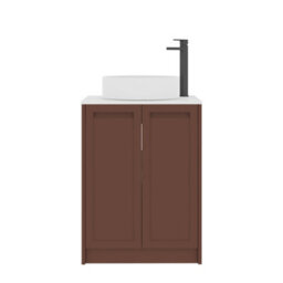 Royal Bathrooms Royal Bathroom Elmore 600mm Terracotta Clay Freestanding Bathroom Vanity Unit 2 Door Plain White Worktop With Art Basin - thumbnail 7