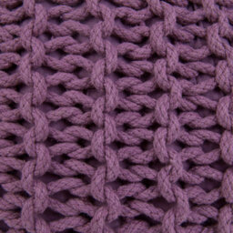Beliani Cozy Nest Purple Knitted Pouf Ottoman 50 X 35 Cm - Cotton Cover With Eps Beads - thumbnail 6