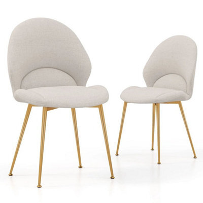 Dining Chairs Set Of 2 Upholstered Accent Chairs W/ Curved Backrest - image 1