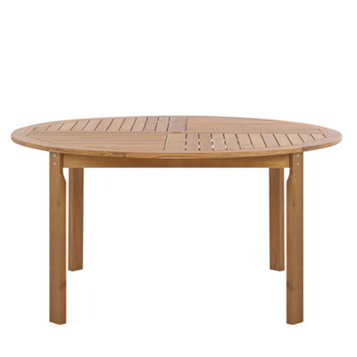 Beliani Garden Dining Table Tolve 150 Cm 150 Cm Acacia Wood Brown - image 1