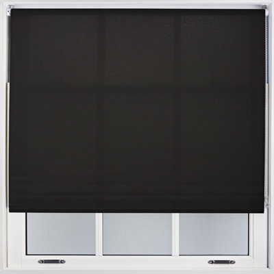 Furnished Daylight Roller Blinds - Black Trimmable Blind For Windows And Doors (W)95Cm (L)165Cm - image 1