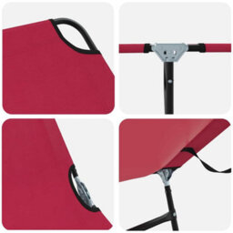 Berkfield Folding Sun Lounger 2 Pcs Portable Red 600D Oxford Fabric - thumbnail 8