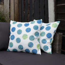 Gardenwize Pair Of Outdoor Garden Sofa Chair Furniture Scatter Cushions - Polka Dot - thumbnail 1