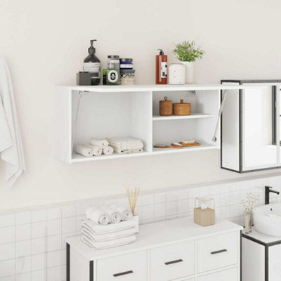 Vidaxl Bathroom Wall Cabinet White 100X25X40 Cm Engineered Wood - image 1