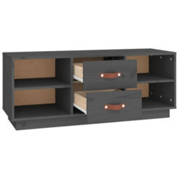 Berkfield Tv Cabinet Grey 100X34X40 Cm Solid Wood Pine - thumbnail 7