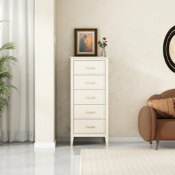 Palazzi 5 Drawer Narrow Chest Of Drawers White - thumbnail 2
