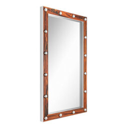 Top Ceramics Designer Wall Mirror (L)120 X (W)70 Cm Polished Aluminium With Rio Rosewood Frame - thumbnail 3