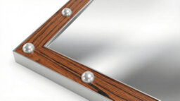 Top Ceramics Designer Wall Mirror (L)120 X (W)70 Cm Polished Aluminium With Rio Rosewood Frame - thumbnail 4