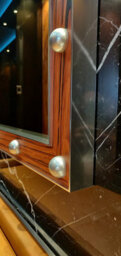 Top Ceramics Designer Wall Mirror (L)120 X (W)70 Cm Polished Aluminium With Rio Rosewood Frame - thumbnail 5