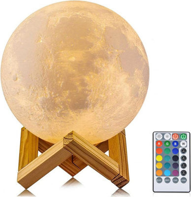 Moon Lamp 18Cm, 16 Colour Rgb Rechargeable Night Light With Remote & Touch Control - image 1