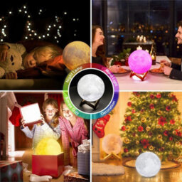 Moon Lamp 18Cm, 16 Colour Rgb Rechargeable Night Light With Remote & Touch Control - thumbnail 6