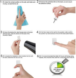 4 Pack Self-Adhesive Towel Hooks, Wall Hooks, Stainless Steel Hooks Without Drilling - thumbnail 2