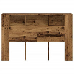 Berkfield Headboard Cabinet Old Wood 160X18.5X103.5 Cm Engineered Wood - thumbnail 4
