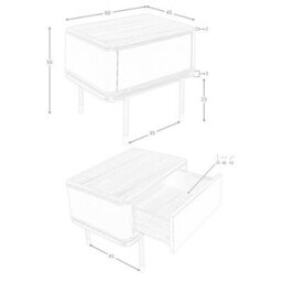 Angel Cerda Stylish Dark Grey Wood Bedside Table With Walnut Top - thumbnail 7