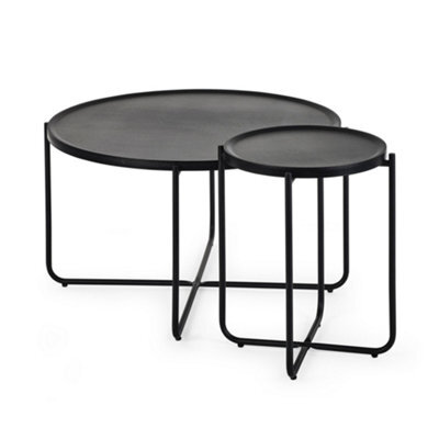 Oakham Cordoba Round Coffee And Lamp Table Set In Black - image 1