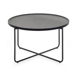 Oakham Cordoba Round Coffee And Lamp Table Set In Black - thumbnail 5