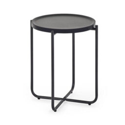 Oakham Cordoba Round Coffee And Lamp Table Set In Black - thumbnail 6