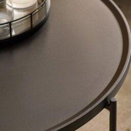 Oakham Cordoba Round Coffee And Lamp Table Set In Black - thumbnail 9