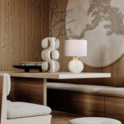 Happy Homewares Contemporary Opal White Glass Table Lamp In Leaf Design And Ivory White Shade - thumbnail 7