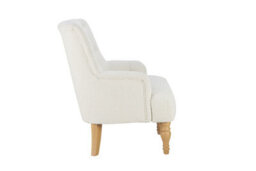White Boucle Arm Chair Birlea Padstow Easy Chair Fabric Accent - thumbnail 9