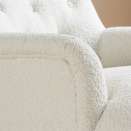 White Boucle Arm Chair Birlea Padstow Easy Chair Fabric Accent - thumbnail 6