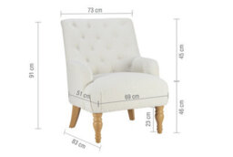 White Boucle Arm Chair Birlea Padstow Easy Chair Fabric Accent - thumbnail 7