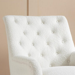 White Boucle Arm Chair Birlea Padstow Easy Chair Fabric Accent - thumbnail 3