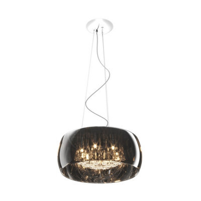 Luminosa Lighting Luminosa Crystal Pendant Ceiling Light, Chrome, 6X G9