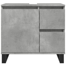 Berkfield Bathroom Sink Cabinet Concrete Grey 65X33X60 Cm Engineered Wood - thumbnail 4