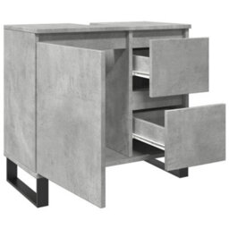 Berkfield Bathroom Sink Cabinet Concrete Grey 65X33X60 Cm Engineered Wood - thumbnail 7
