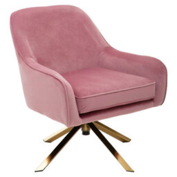 Orsina Pink Velvet Arm Chair, Luxury Velvet Upholstered Accent Chair, Comfortable Armchair For Home, Office - thumbnail 2