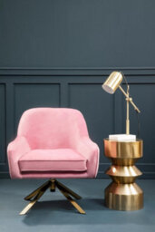 Orsina Pink Velvet Arm Chair, Luxury Velvet Upholstered Accent Chair, Comfortable Armchair For Home, Office - thumbnail 5