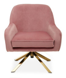 Orsina Pink Velvet Arm Chair, Luxury Velvet Upholstered Accent Chair, Comfortable Armchair For Home, Office