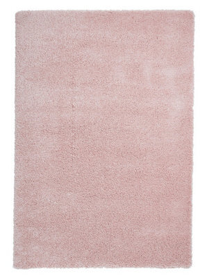 Pink Plain Shaggy Rug, Stain-Resistant Rug, Easy To Clean Rug, Modern Rug For Living Room, & Dining Room-200Cm X 290Cm