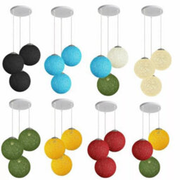 Ledsone Modern 3 Way Decorative Vine Ball Rattan Shade Chandelier Three Head Ceiling Pendant Light Red,yellow,green - thumbnail 6
