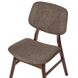 Beliani Set Of 2 Dining Chairs Elaine Boucle Dark Brown/ Taupe - thumbnail 8