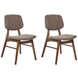 Beliani Set Of 2 Dining Chairs Elaine Boucle Dark Brown/ Taupe - thumbnail 4