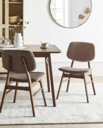 Beliani Set Of 2 Dining Chairs Elaine Boucle Dark Brown/ Taupe - thumbnail 2