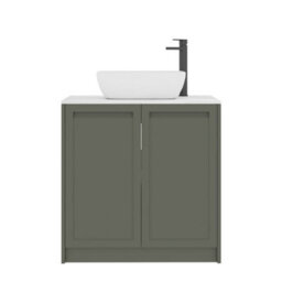 Royal Bathrooms Royal Bathroom Elmore 800mm Matt Green Freestanding Countertop Bathroom Vanity Unit 2 Door With Elva Basin - thumbnail 7