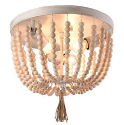 Boho Beaded White Chandelier Ceiling Light Stairway Lamp E26