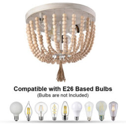 Boho Beaded White Chandelier Ceiling Light Stairway Lamp E26 - thumbnail 5