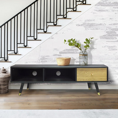Bo Living Boutique Table Unit, Black And Oak Finish, W154Xd39Xh41.5Cm - image 1