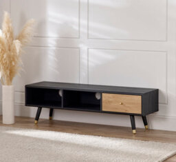 Bo Living Boutique Table Unit, Black And Oak Finish, W154Xd39Xh41.5Cm - thumbnail 2