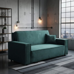 Sofa Bed Sleeping Function Viva Star Ii Green Poso Fabric Storage 2 Seater Modern Living Room